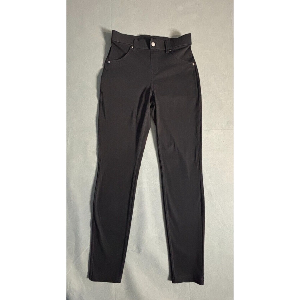 Hue Leggings Women's Small Black Essential Denim Stretch Mid Rise Pull On